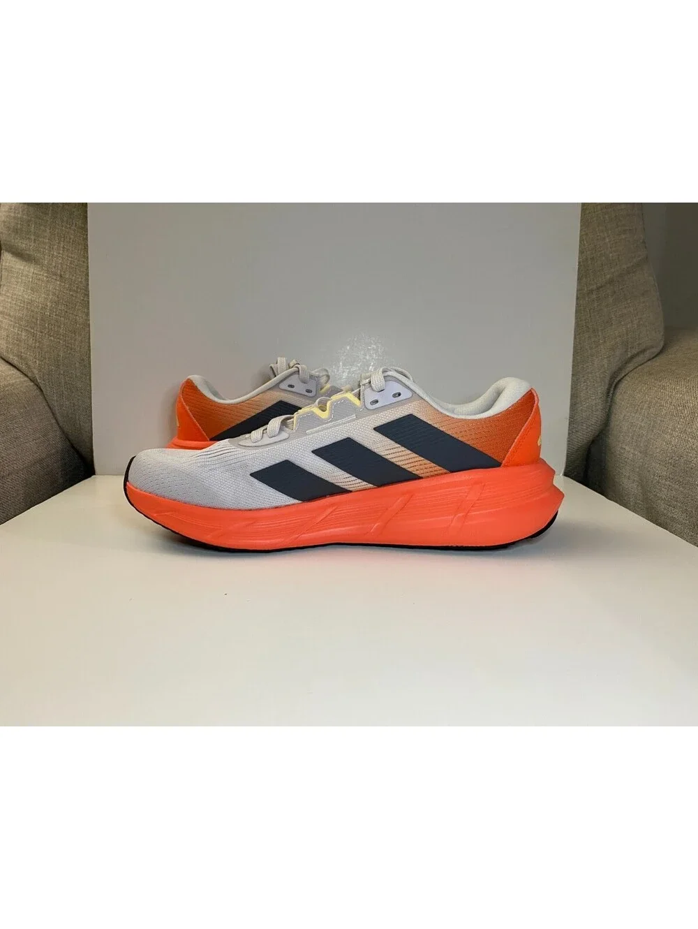 Adidas Questar 3 JQ4380 Mens Sneaker 10.5 Dash Gray Orange Mesh Running Shoes